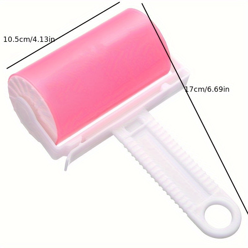 1pc Washable & Reusable Lint Roller for Dogs & Cats - Sticky Hair Remover Brush with Ergonomic Handle, Washable Pet Hair Removal Tool for Furniture, Clothing, Home Cleaning, Pet Grooming Supplies