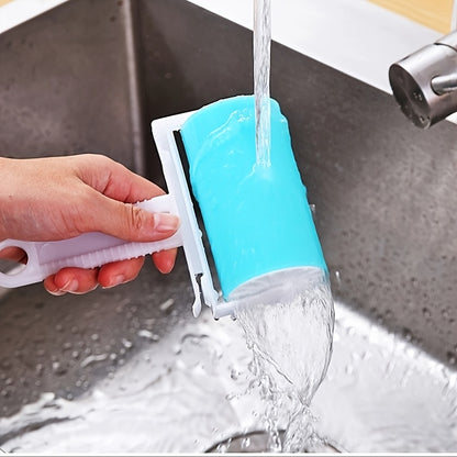 2pcs Reusable & Washable Pet Hair Remover Roller - Blue And White, Ideal For Dogs & Cats, Easy-to-Clean Lint And Debris Cleaner With Cover, Perfect For Clothes And Upholstery, Fabric Care|Ergonomic Design|Plastic Construction